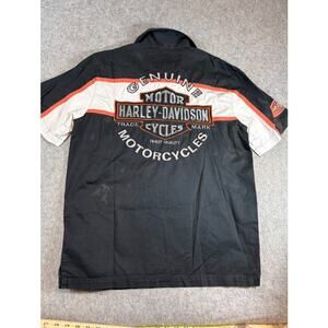Harley Davidson MotorClothes Mechanic Button Up Shirt Men M Biker Streetwear Y2K